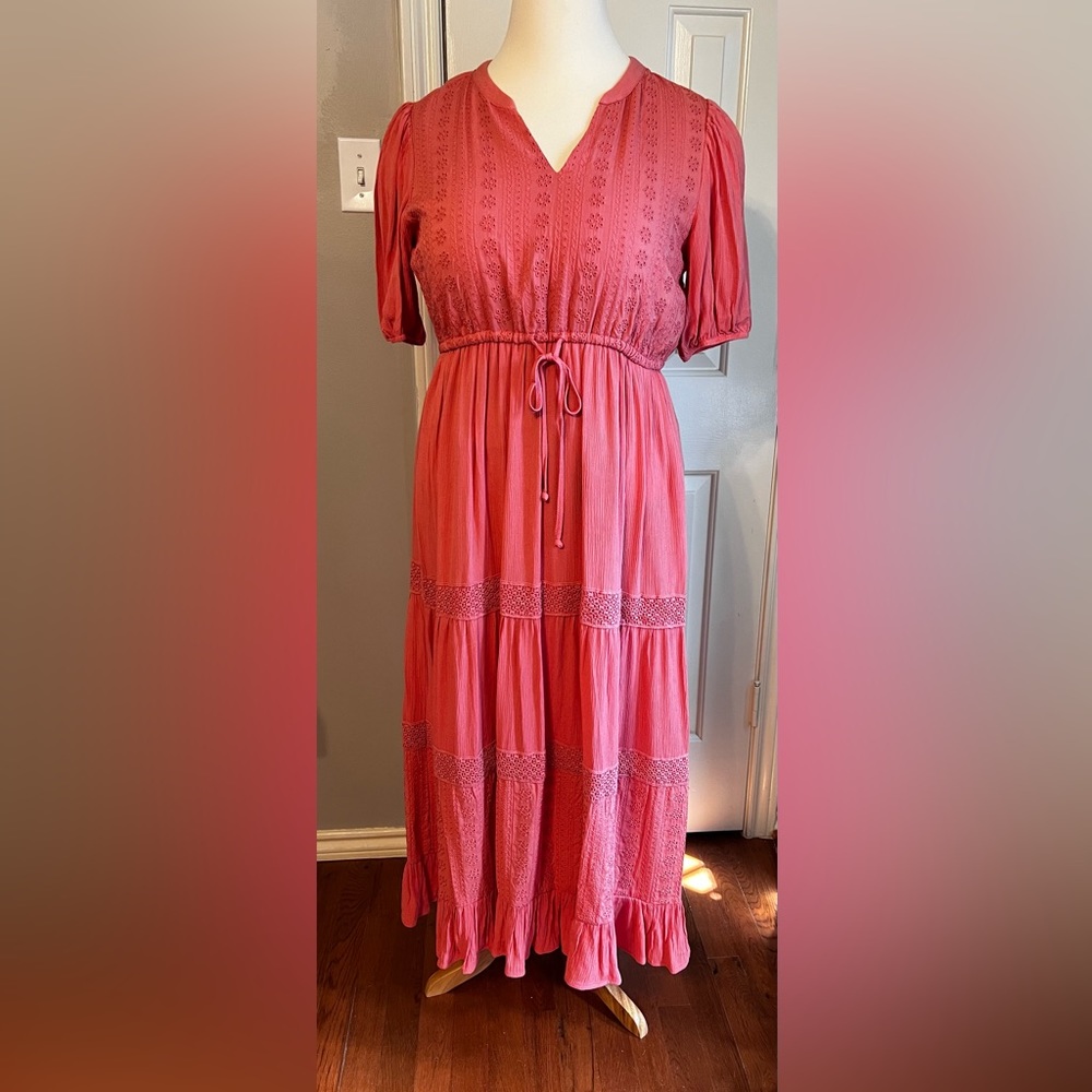 Nuture by Westbound (Dillards brand) maxi tiered dress XL melon color